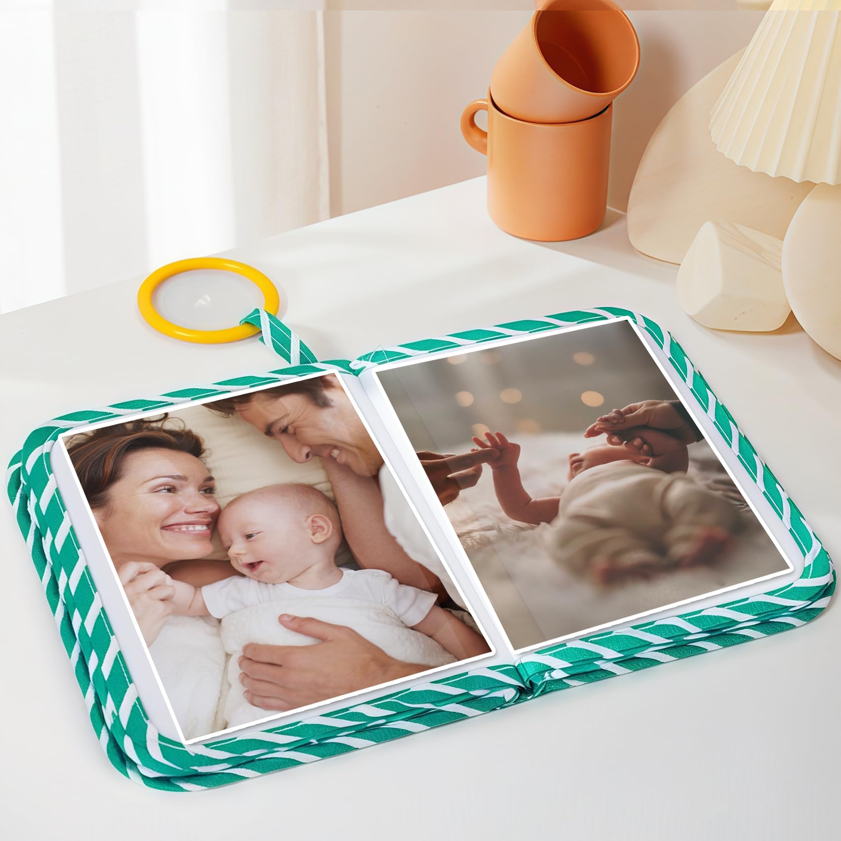 GKDOMS baby photo album dino prints spark visual interest during play