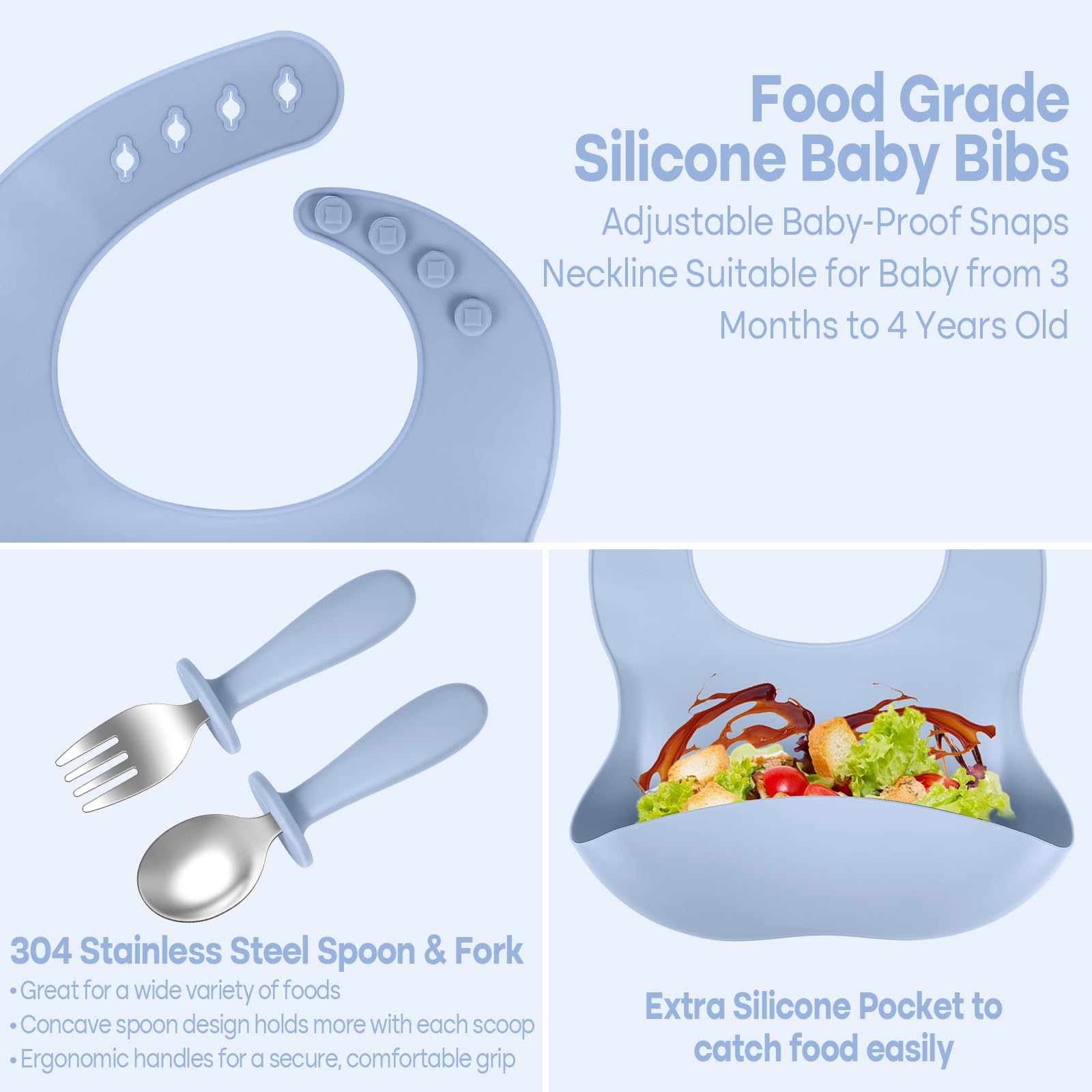 Gksuu dishwasher-safe baby feeding set for quick cleanup after meals