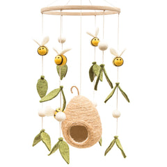 Glaciart One baby mobile woodland bees hanging to support visual engagement