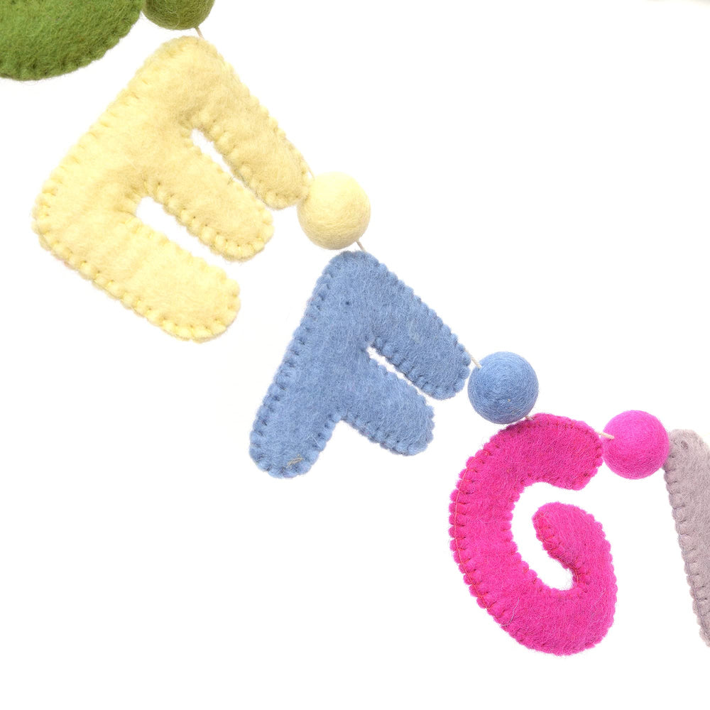 Glaciart One hypoallergenic natural wool letters are gentle on sensitive skin.