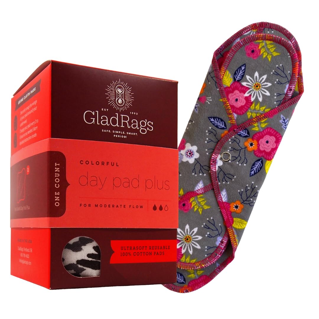 GladRags Day Pad holder and inserts showing adjustable absorbency for moderate flow