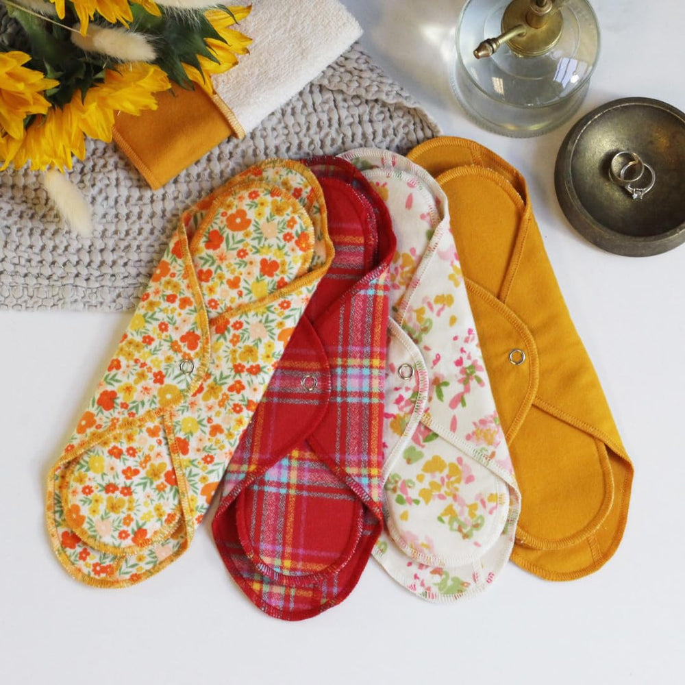 GladRags day pad inserts close-up with cotton texture and absorbent layers