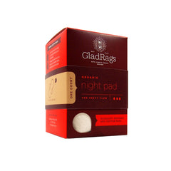 GladRags night pad with snapped wings prevents leaks while you lie down.