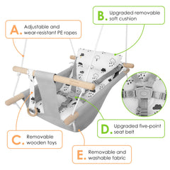 Gladswing indoor-outdoor hanging setup enables flexible placement in various spaces