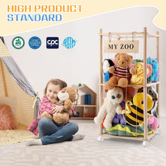 GLDZI cotton mesh bag keeps small toys secure and visible.