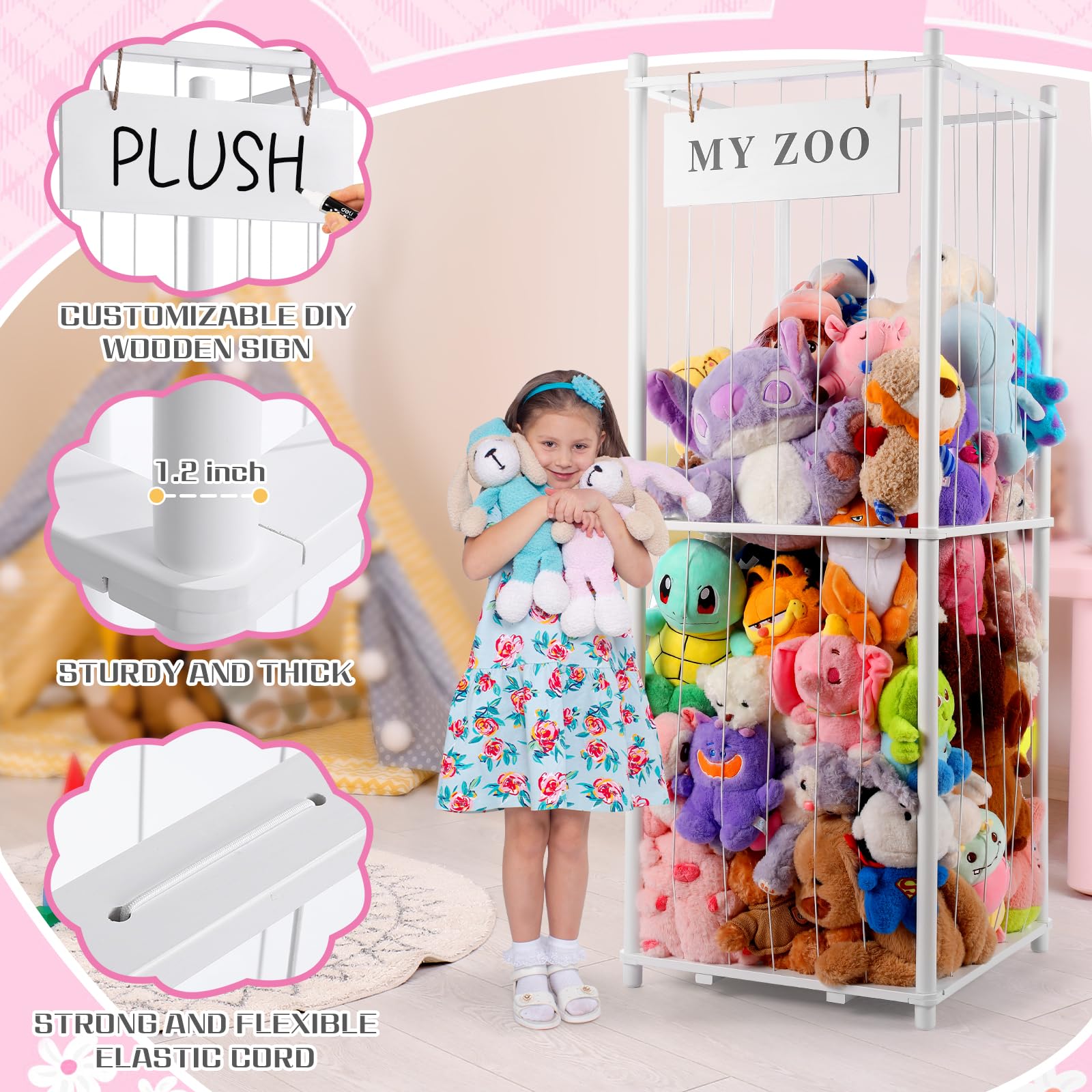 GLDZI durable wood-frame construction provides stability and long-lasting use in kids rooms.