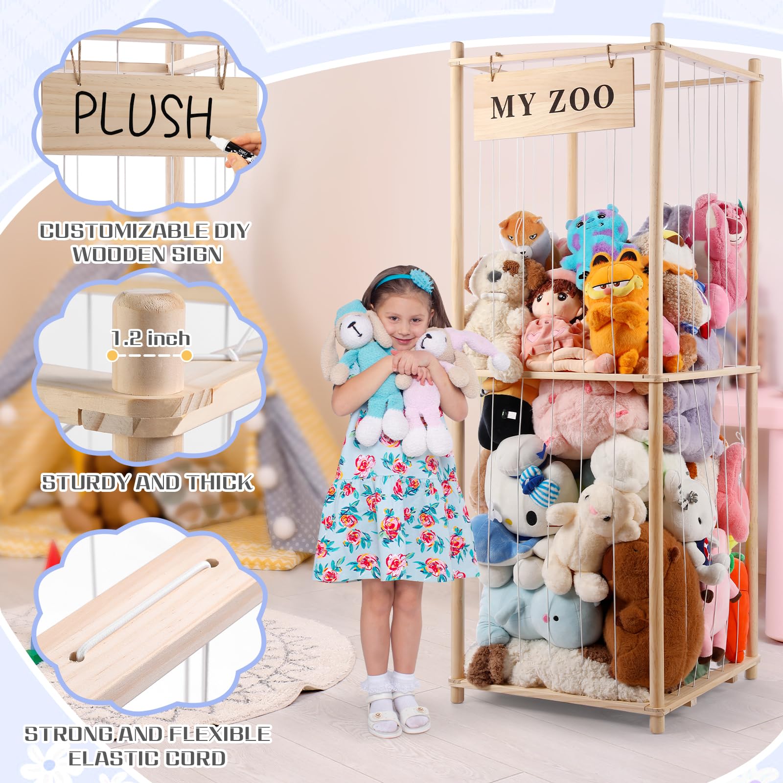 GLDZI quick-assembly wooden shelf simplifies setup and keeps rooms tidy.