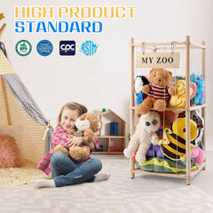 GLDZI elastic cords toy holder makes it easy to grab favorites.