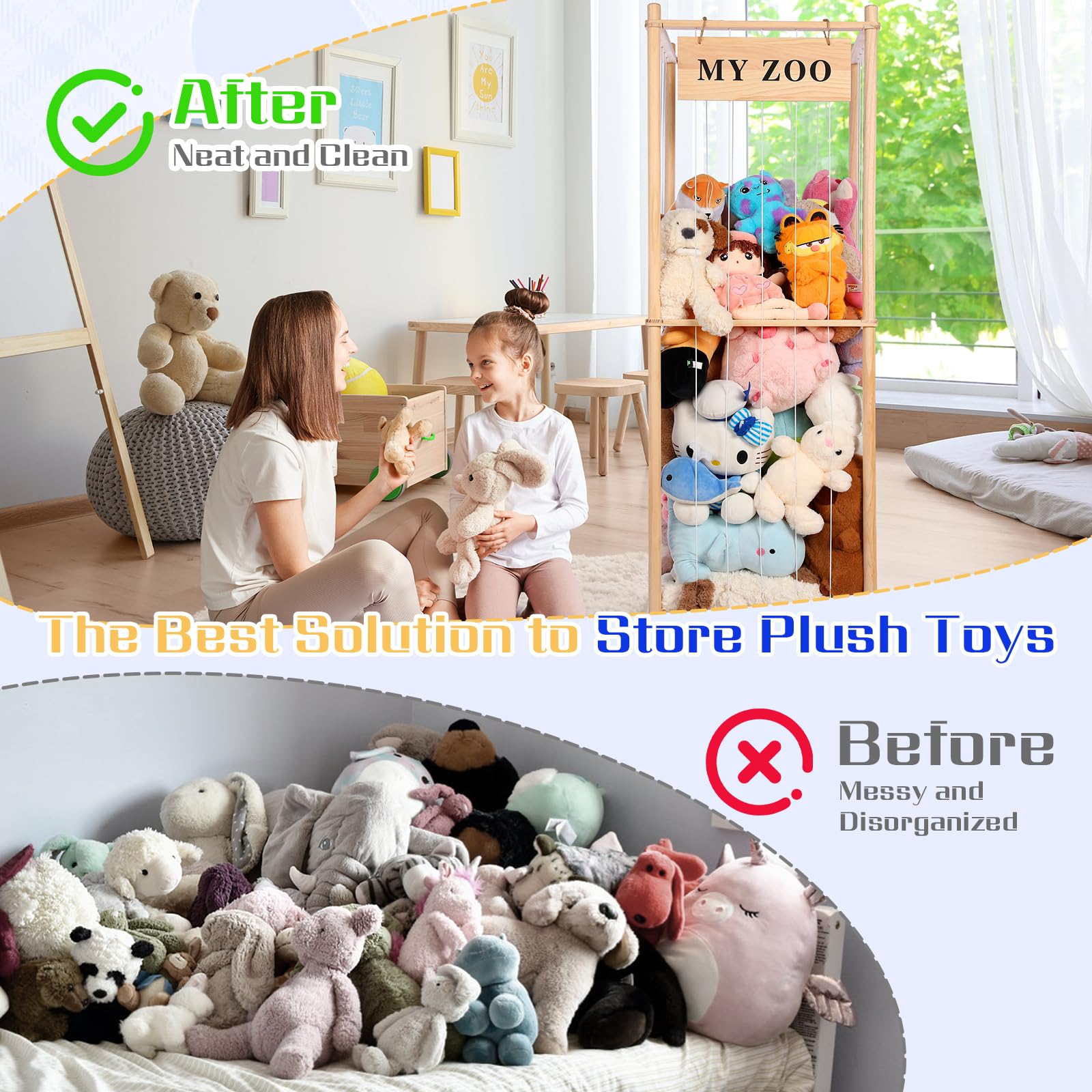 GLDZI space-saving multi-tier rack ideal for playrooms, nurseries, bedrooms.