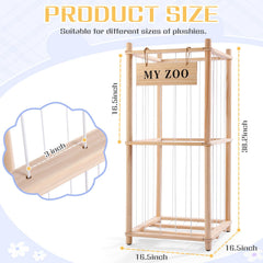 GLDZI wooden stuffed animal organizer sturdy frame provides stable, long-lasting toy storage.