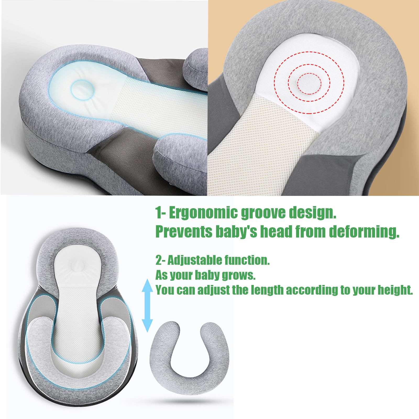 Glemall Nursing Pillow gentle recline supports a natural feeding position for calmer sessions.