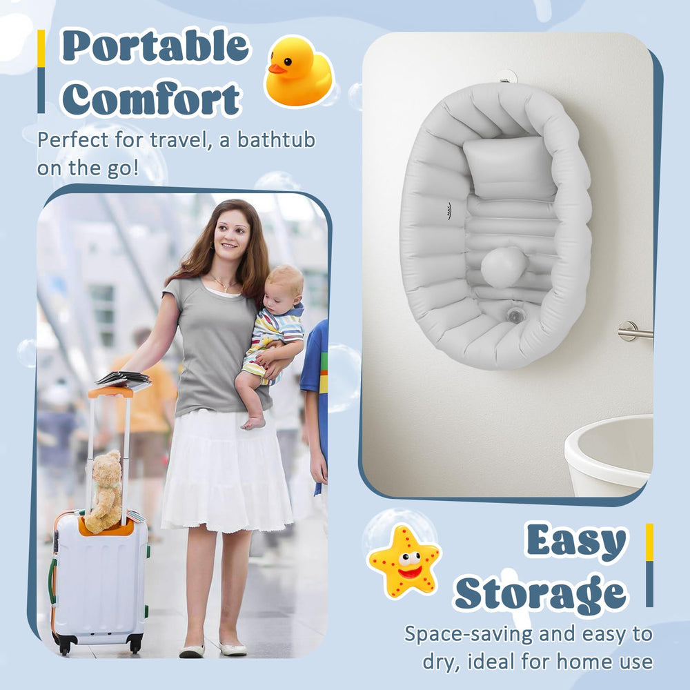 Gliizee Mall back-support ergonomic baby bathtub providing spinal support