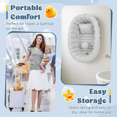 Gliizee Mall back-support ergonomic baby bathtub providing spinal support