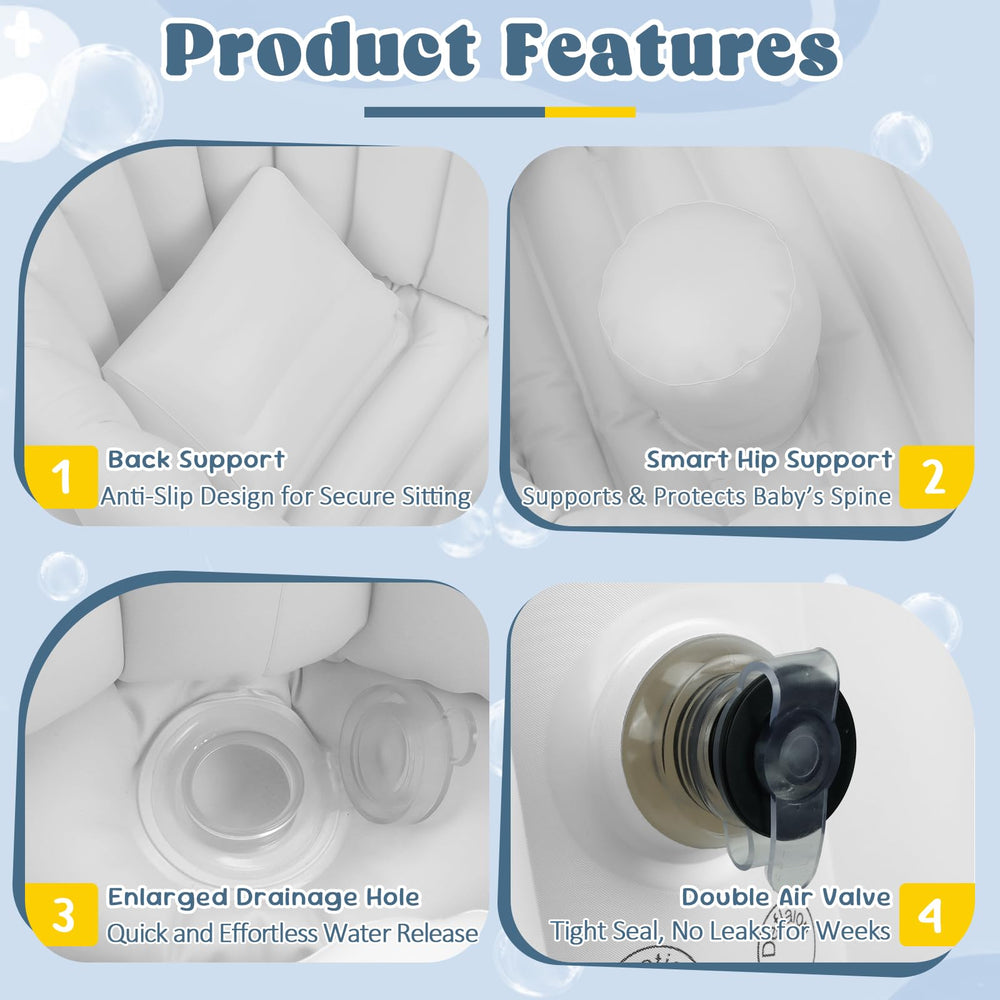 Gliizee Mall insulated bottom prevents cold contact during bath time