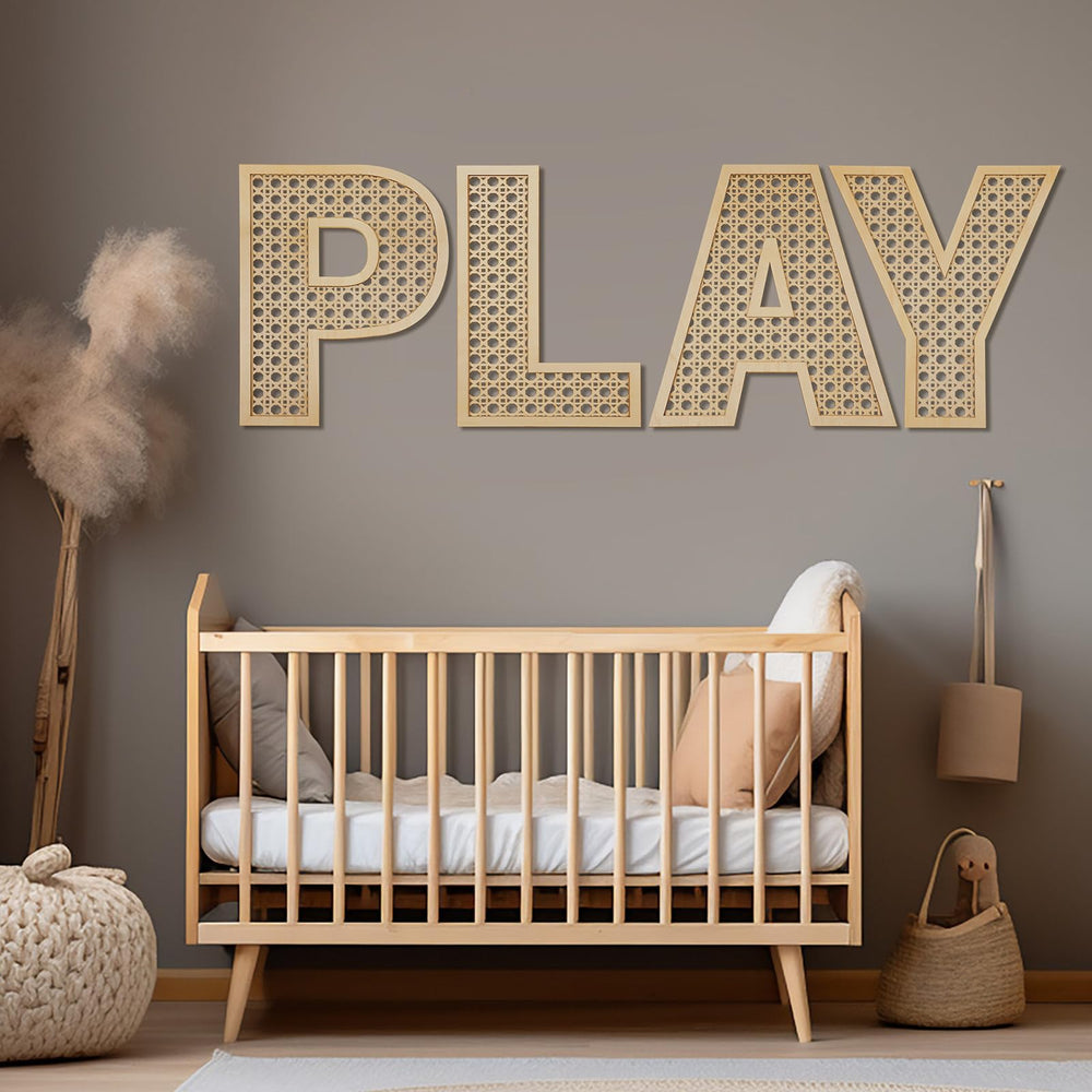 GlikCeil independent-letter design lets you customize spacing on playroom walls