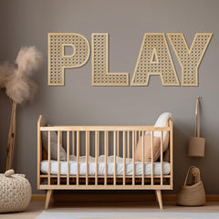 GlikCeil independent-letter design lets you customize spacing on playroom walls