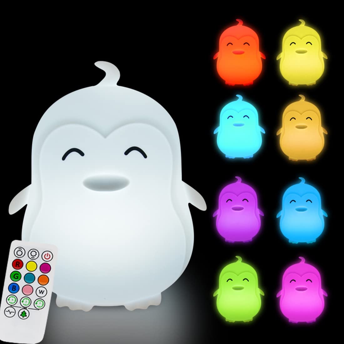 Glinrui penguin night light with soft touch for safe bedtime comfort.