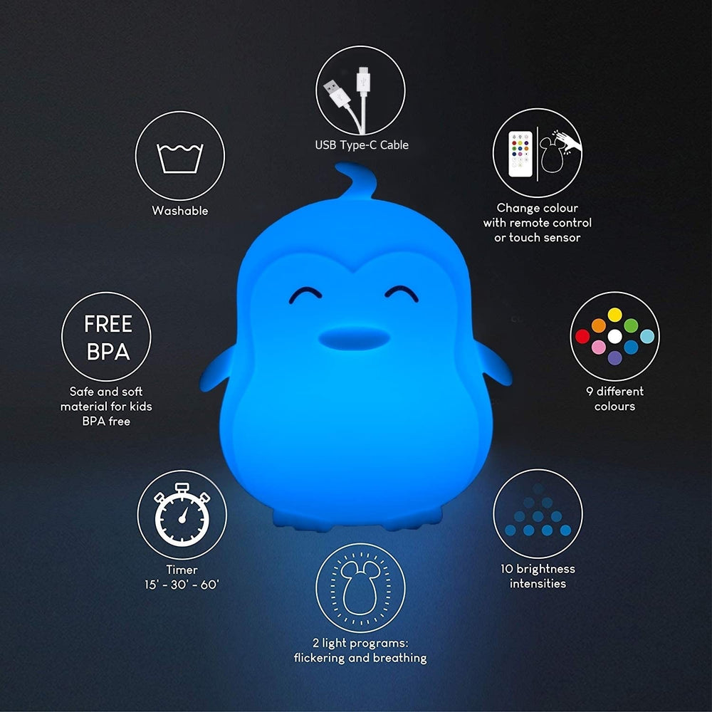 Glinrui penguin night light in multicolor mode for imagination.