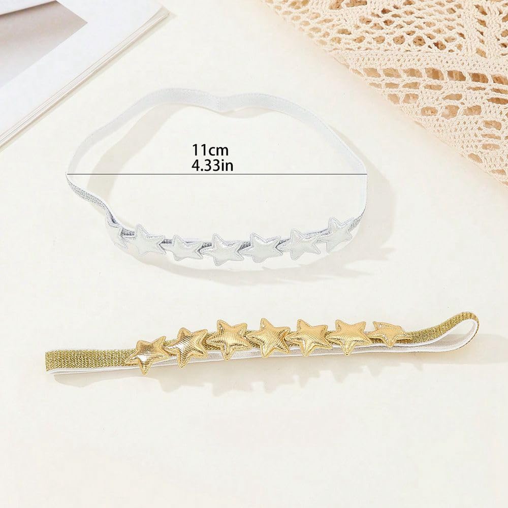 Glitter Star Headband seven-stars row close-up emphasizes whimsical charm in photos.