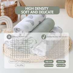 GLLQUEN BABY bamboo-viscose-cotton blend fabric is breathable and soft for all seasons.