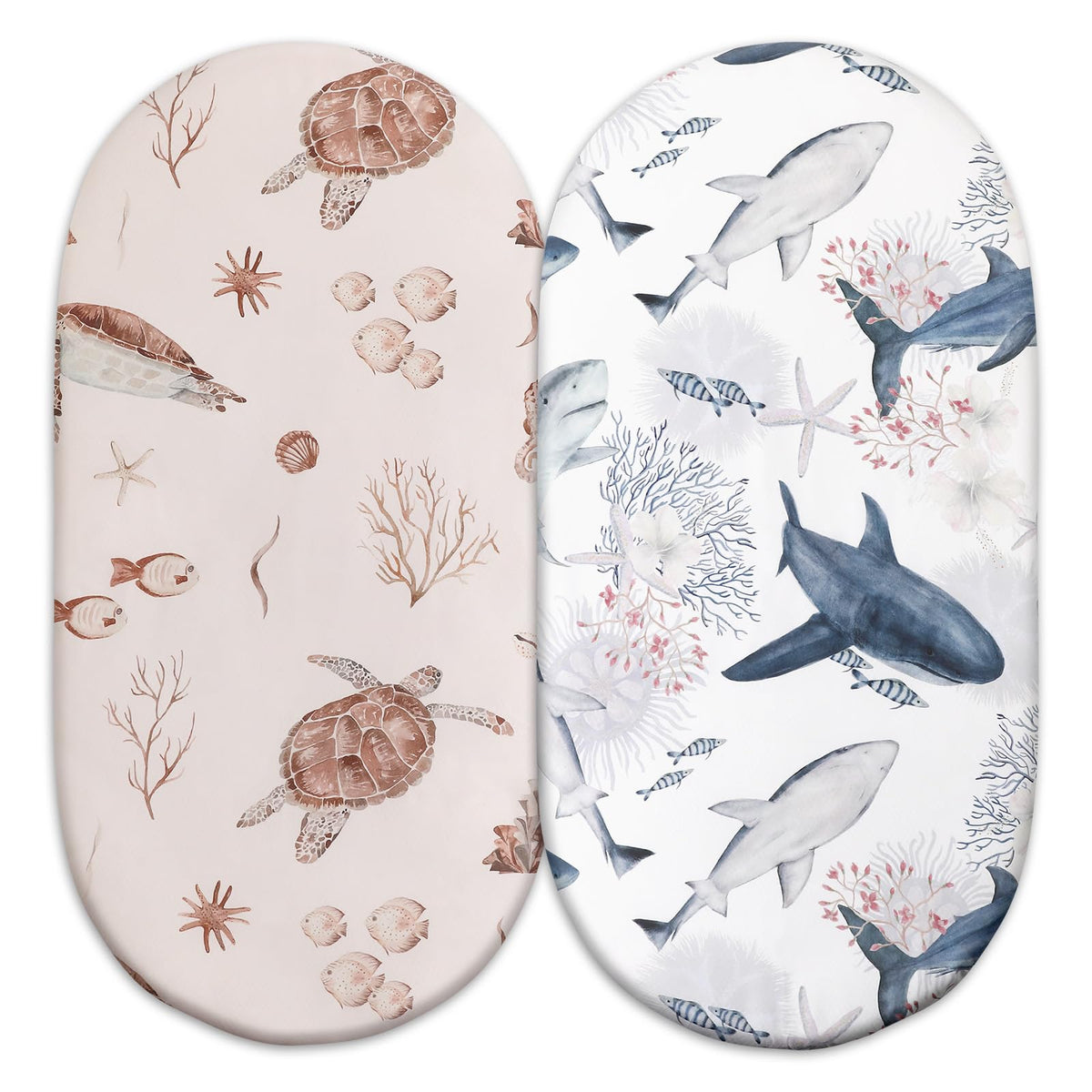 GLLQUEN BABY bassinet sheets sea turtle pattern for a soft, breathable surface.