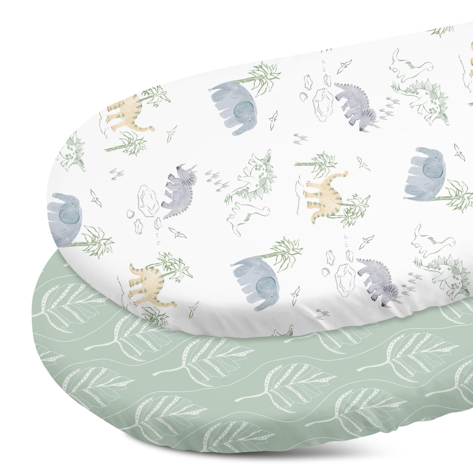 GLLQUEN BABY elephant-pattern bassinet sheet close-up, breathable fabric for comfortable sleep
