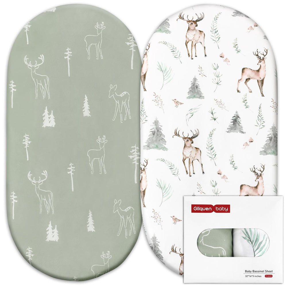 GLLQUEN BABY bassinet sheets floral pattern in a cozy nursery