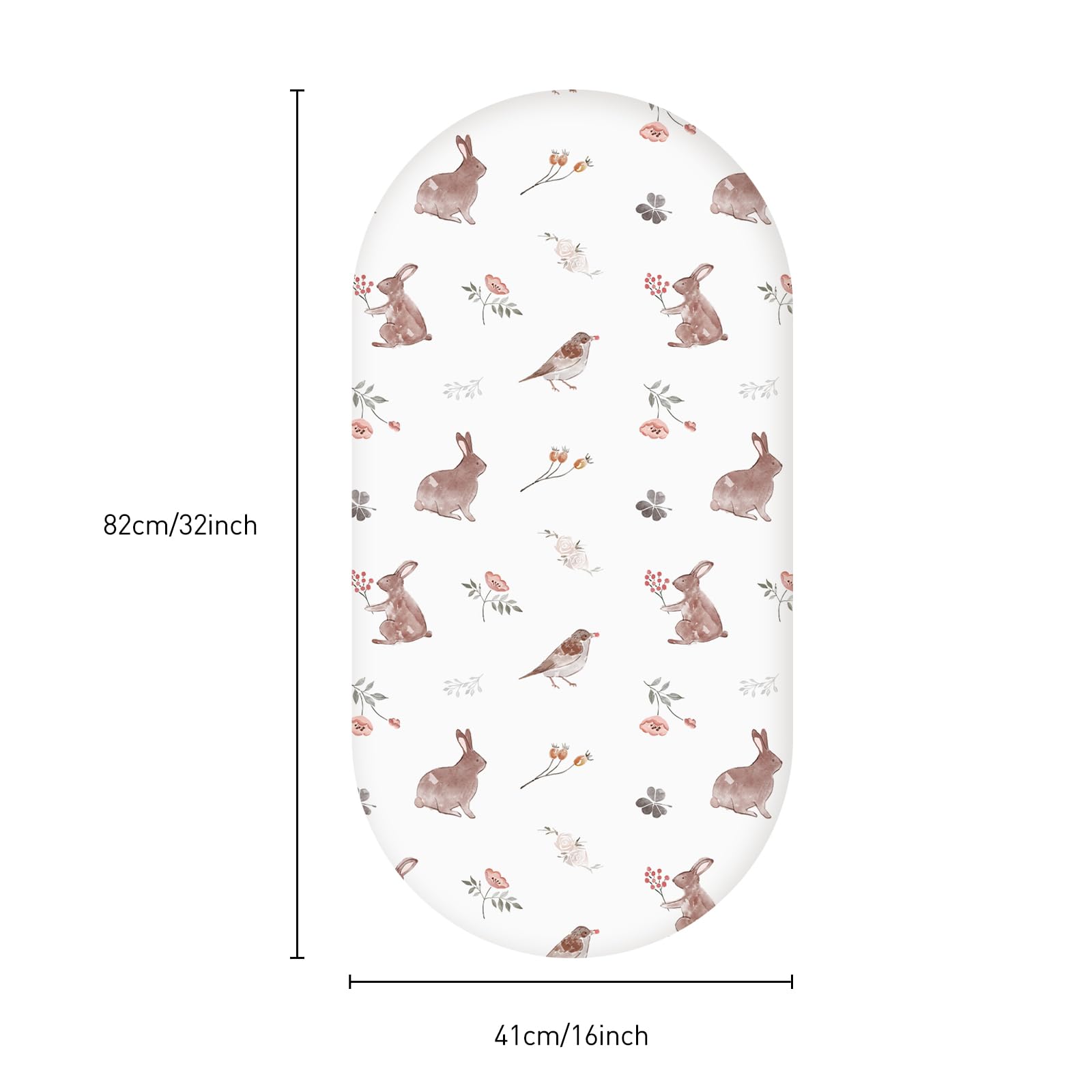 GLLQUEN BABY bassinet sheets rabbit-pattern print design