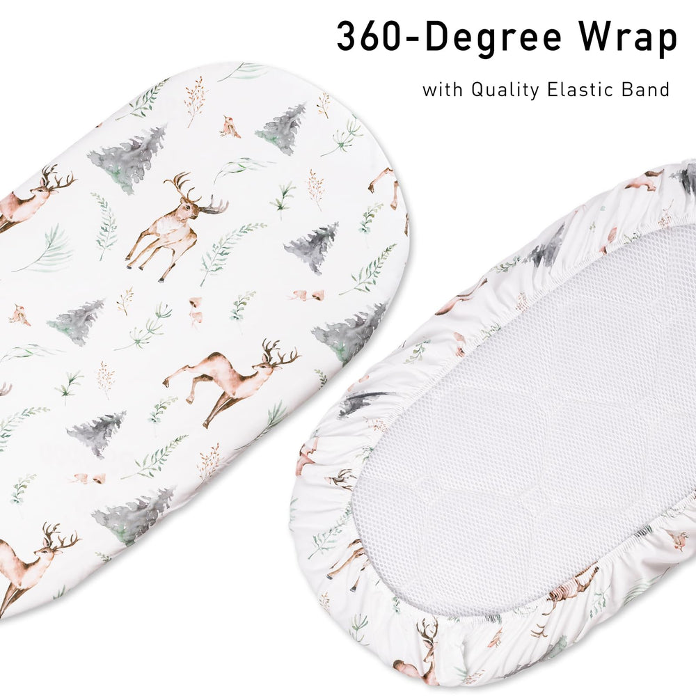 GLLQUEN BABY bassinet sheets with secure elastic band for snug fit