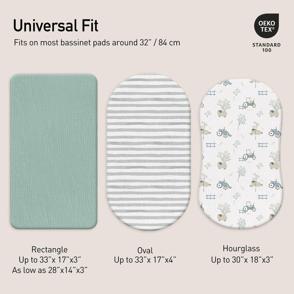 Gllquen Baby universal 33x17x4 fit for many bassinet shapes.