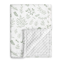 GLLQUEN BABY blanket front muslin cotton greenery keeps baby warm and breathable
