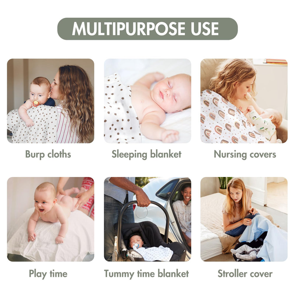 GLLQUEN BABY breathable muslin squares provide comfortable year-round softness