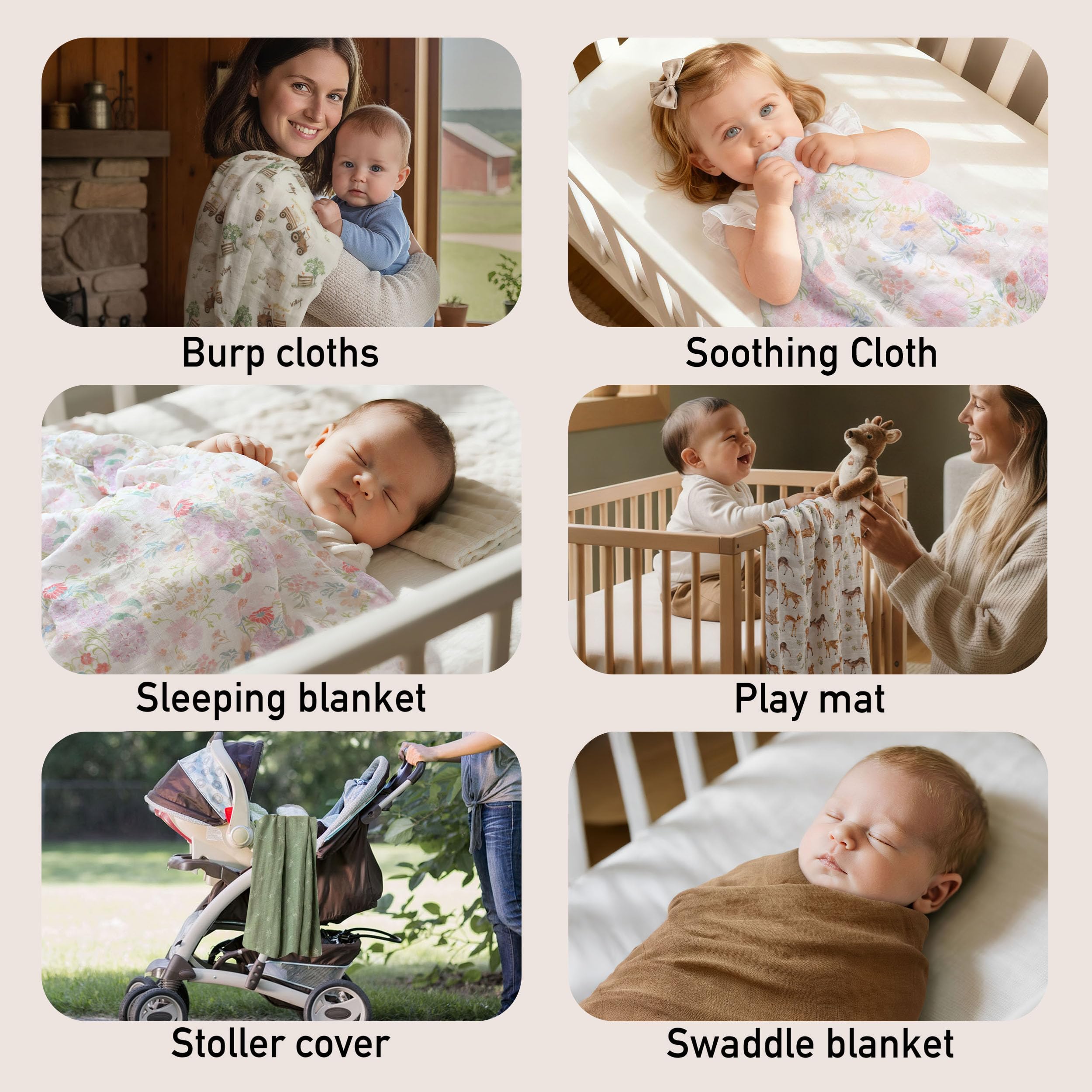 GLLQUEN BABY Deerling swaddle blanket used as nursing cover during outings.