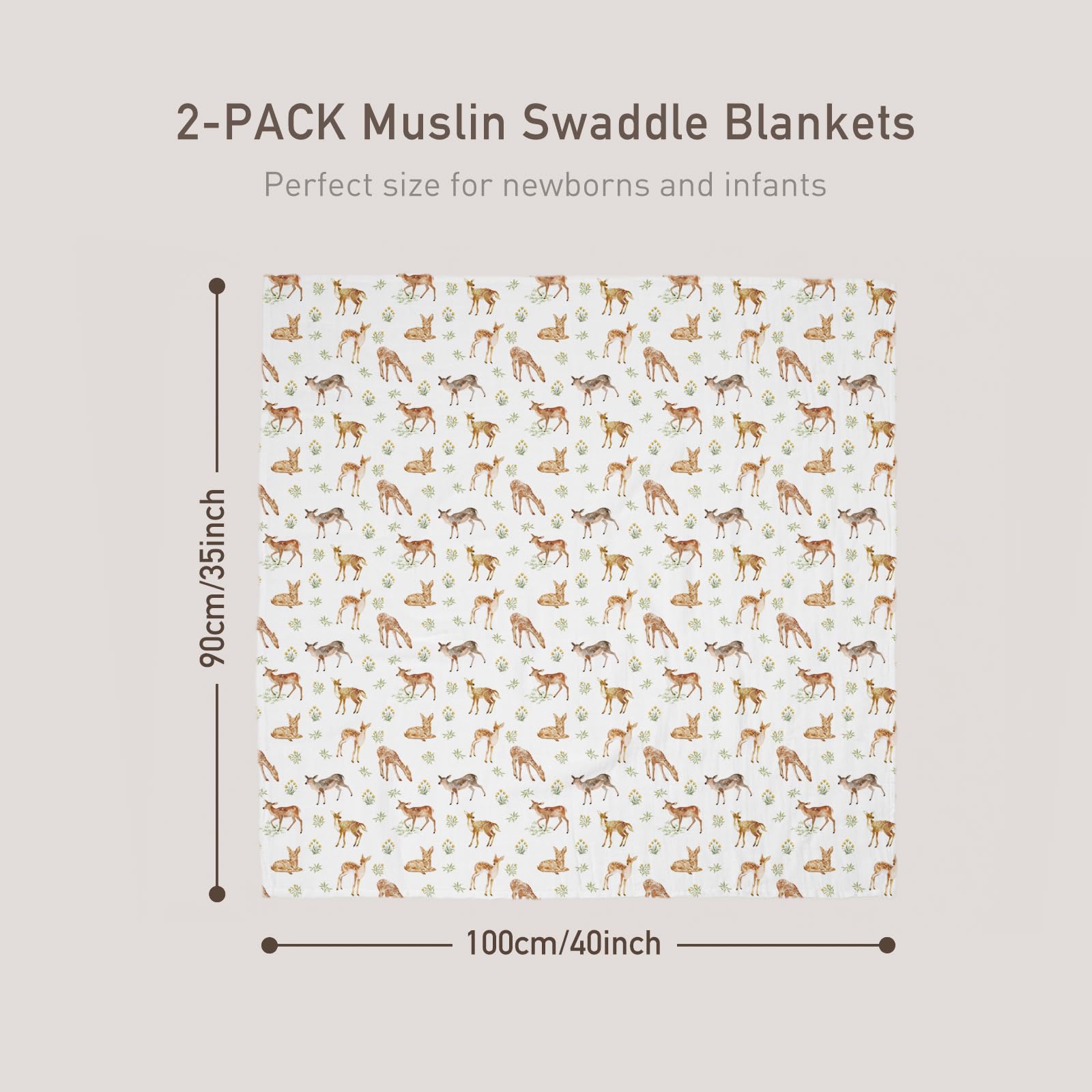 GLLQUEN BABY Deerling swaddle blanket for stroller shade and sun protection.