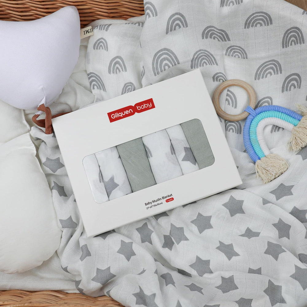 GLLQUEN BABY machine-washable muslin blankets simplify laundry care.