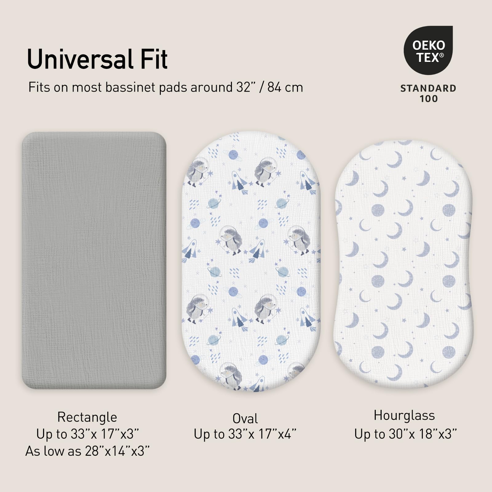 Elastic band close-up ensuring snug bassinet sheet fit