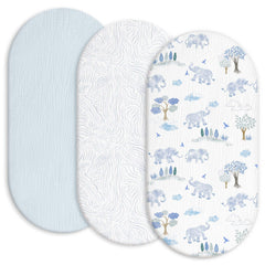 Gllquen Baby muslin bassinet sheets in light blue offer breathable night comfort.