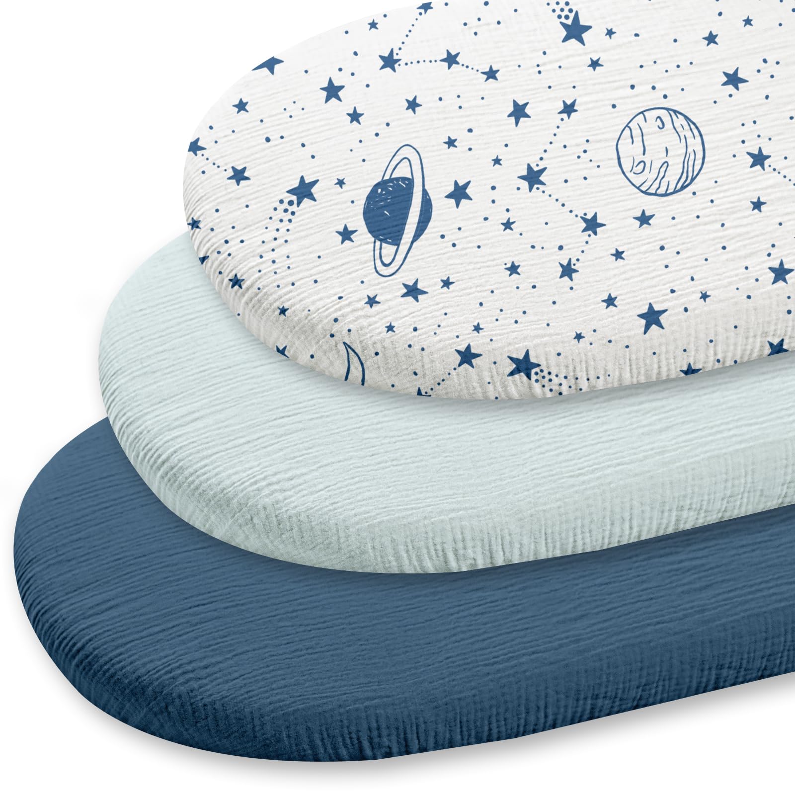 Gllquen blue sheets suit both baby boys and girls.