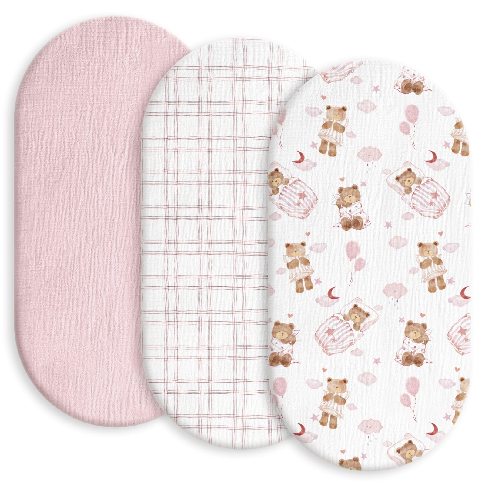 GLLQUEN BABY Bear Dream muslin sheets provide breathable comfort for baby
