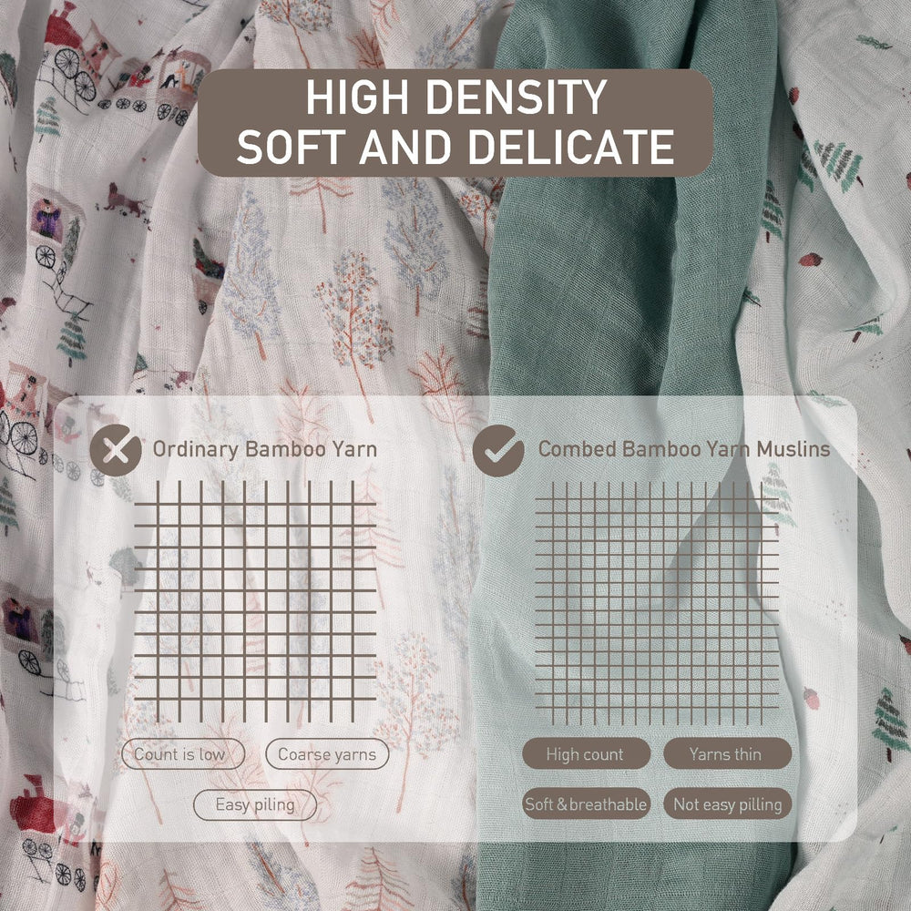 GLLQUEN BABY muslin blanket close-up, showing silky bamboo-cotton blend