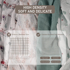 GLLQUEN BABY muslin blanket close-up, showing silky bamboo-cotton blend