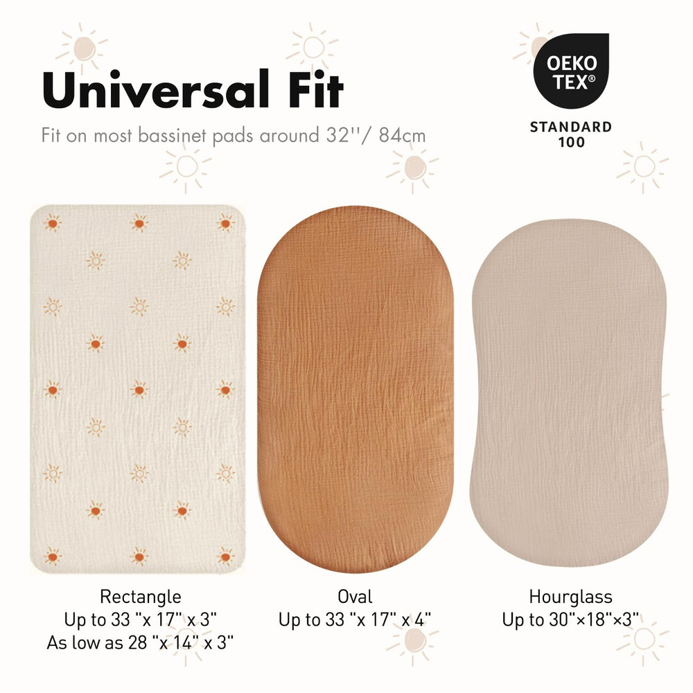 Gllquen Baby universal-fit sheets for 33x17x4 cradles