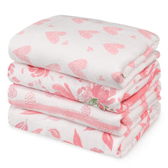 GLLQUEN BABY flowery pattern swaddle blanket for newborn comfort.