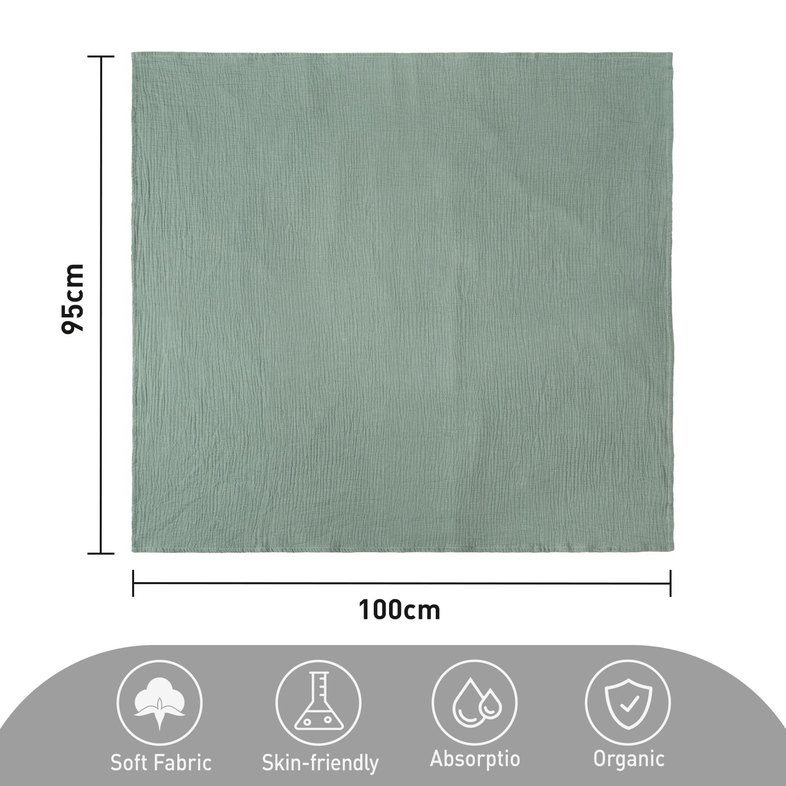 GLLQUEN BABY neutral-colored swaddle blanket folded for compact storage