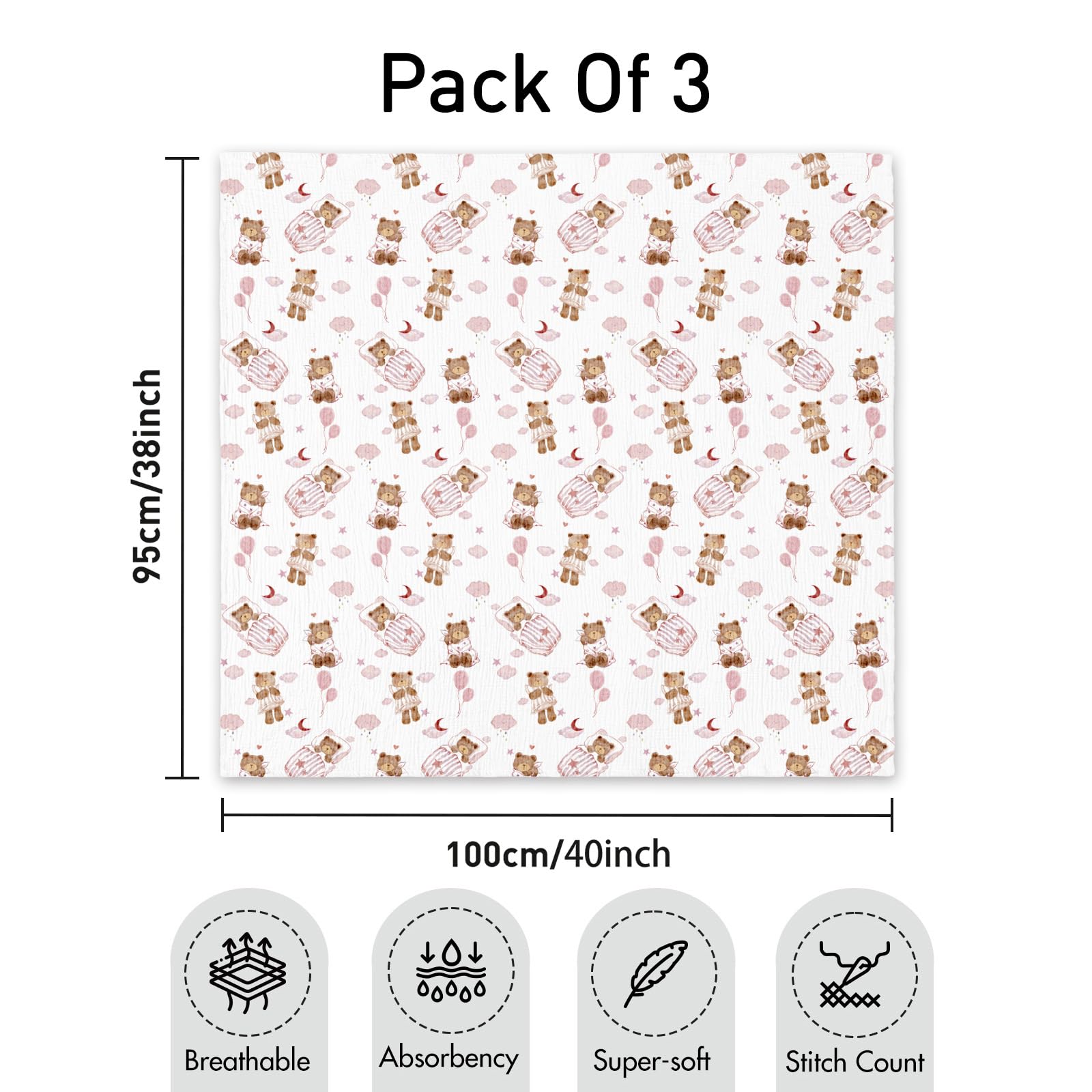GLLQUEN BABY muslin swaddle blanket used as stroller sunshade or cover
