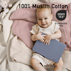 GLLQUEN BABY muslin swaddle close-up highlights soft, skin-friendly fabric