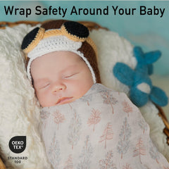GLLQUEN BABY train pattern blanket, versatile for swaddling and sunshade use