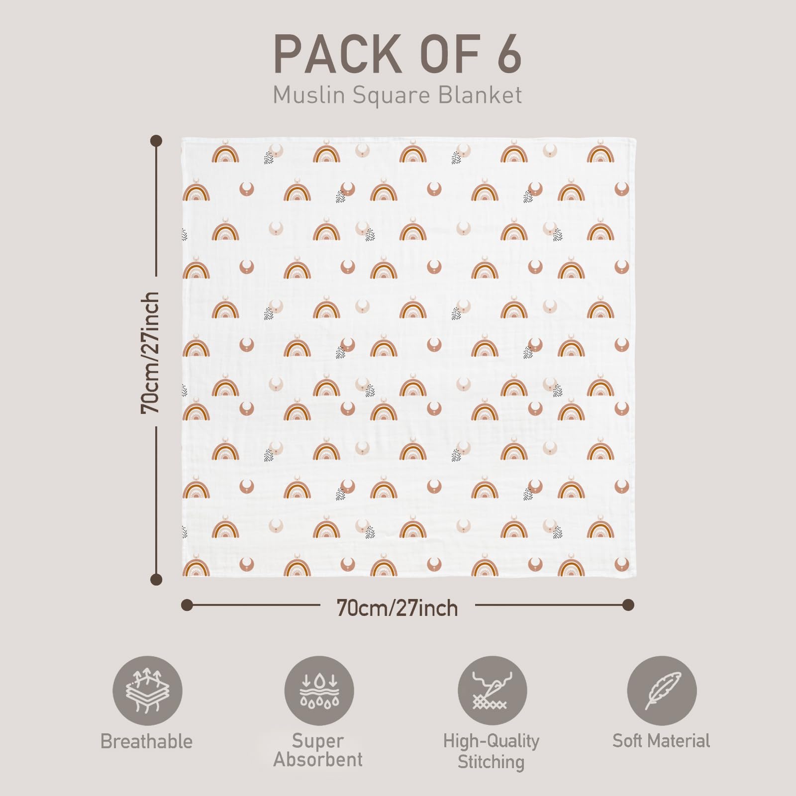 GLLQUEN BABY six-pack swaddle blankets versatile for swaddling