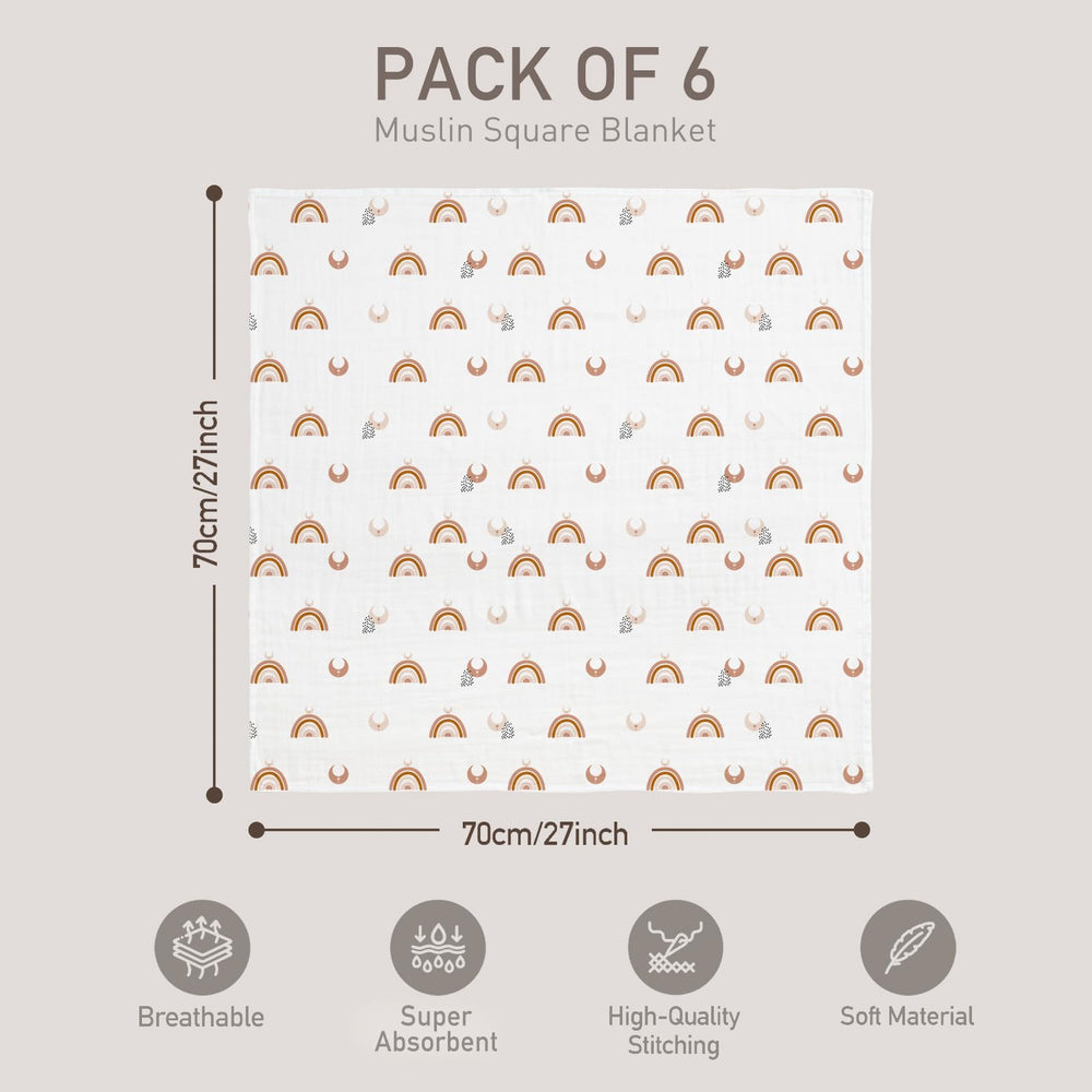 GLLQUEN BABY six-pack swaddle blankets versatile for swaddling