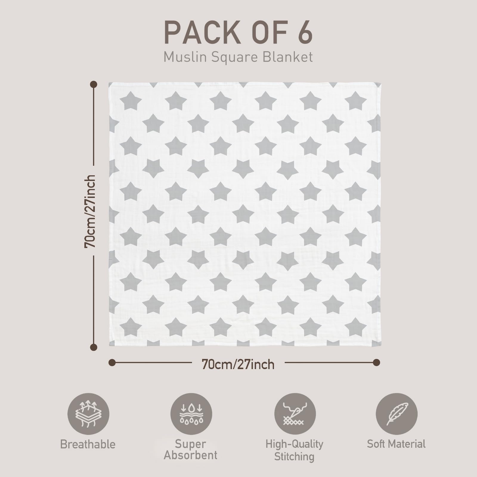 GLLQUEN BABY lightweight blanket stays cool in warm days and warm at night.
